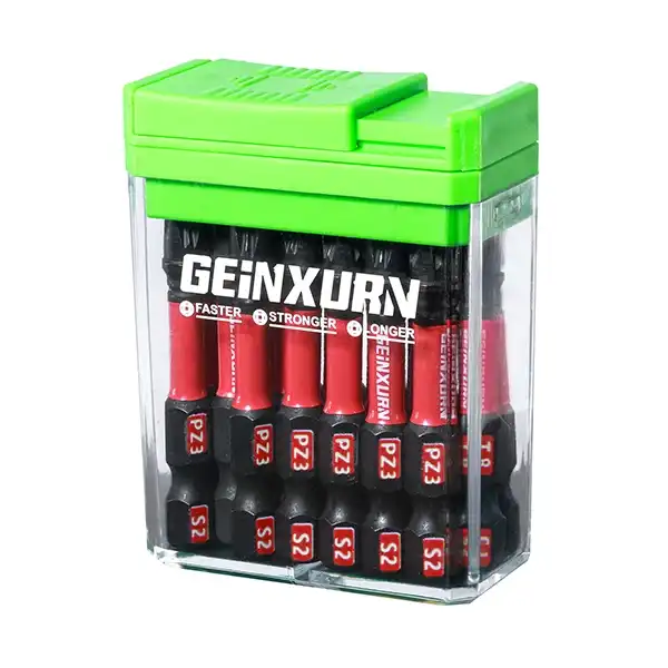 15PCS Wood Drilling 2"-50mm PZ3 Impact Driver Bit Gum Box Set for EU-Green